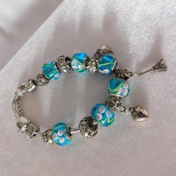 Ladies Sterling Silver Charm Bracelet - Picture 3 of 3